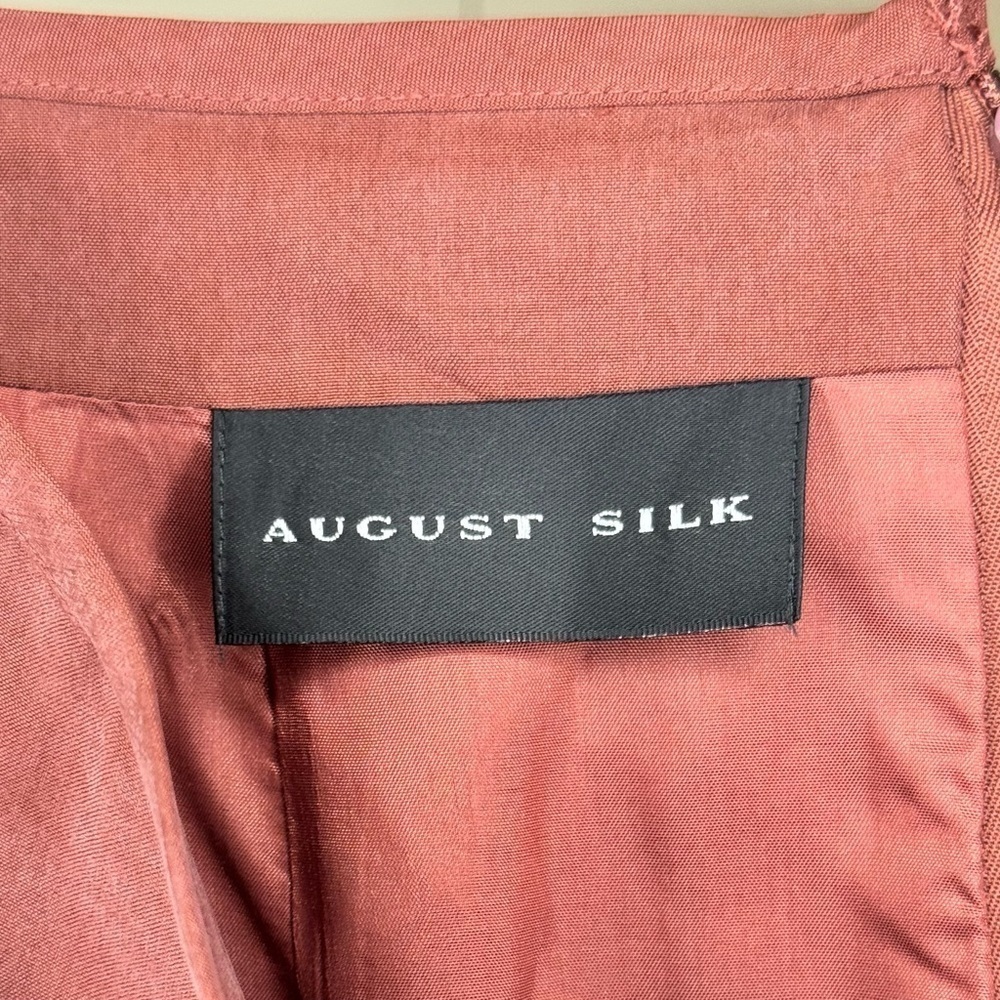 August Silk Muted Reddish Brown Silk Pencil Skirt - Picture 5 of 5